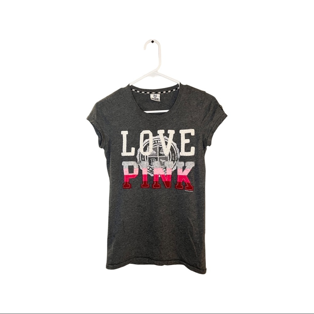 Gray Pink Victorias Secret T Shirt Size Small